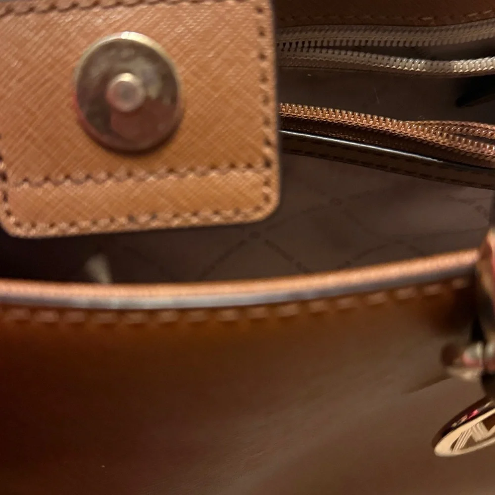 Michael Kors Tan Shoulder Bag with Gold Accents